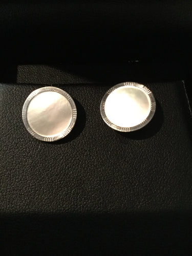 Cuff Links Krementz & Company 14kt Yellow Gold with Mother of Pearl Inset