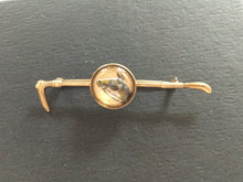 Stock Pin Vintage 10 kt Yellow Gold Reverse Intaglio Horse Profile Medallion